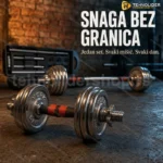 Podesive bučice 50kg set sa šipkom za bendz vežbe
