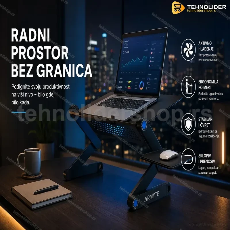 Podesivi sto za Lap Top sa velikim kulerom Podesivi sto za Lap Top sa velikim kulerom