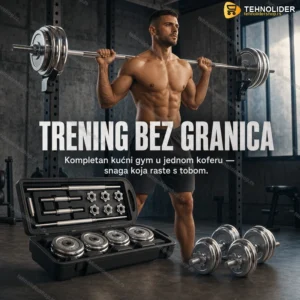 YORK Podesivi Tegovi i Bučice 50kg sa Šipkom – Set za Kućni Trening