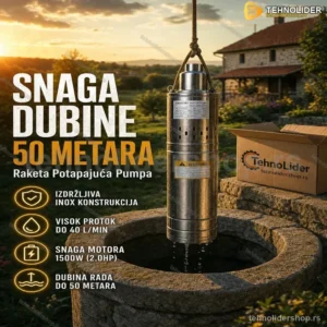 Raketa Potapajuća Pumpa za Bunar 1100W – Dubina do 50m