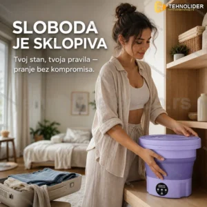 Prenosiva sklopiva veš mašina 3kg — kompaktna za stan i putovanje