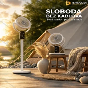 Prenosivi bežični ventilator F5 sa cirkulacijom vazduha