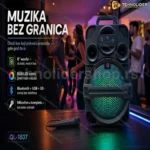 Prenosivi Bežični Zvučnik QL-1807 – 8" sa Mikrofonom i RGB Svetlom Rasprodaja