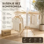 Prenosivi Sušač za Veš – Aluminijum i Drvo, Elegantan Dizajn