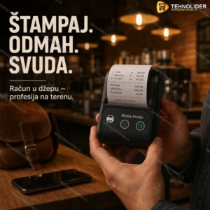 Prenosivi Termalni Štampač 58mm – Bežični POS Printer za Android, iOS i Windows