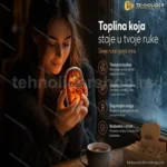 Prenosni Električni Grejač za Ruke – USB-C Punjenje, 4 Nivoa Temperature