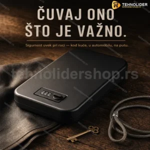 Prenosni sef za pištolj sa sajlom i brojčanikom