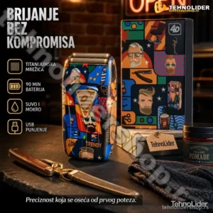 Profesionalni Električni Brijač za Muškarce – Suvo i Mokro Brijanje