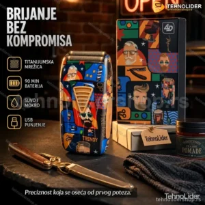 Profesionalni Električni Brijač za Muškarce – Suvo i Mokro Brijanje