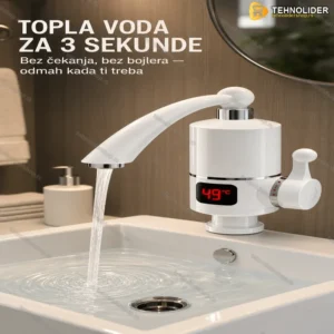 Protočni bojler sa slavinom i LCD displejem za sudoperu