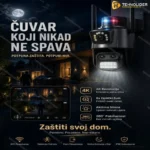 Ip kamera PTZ kamera sa 3 sociva i sirenom 4k 8x zoom