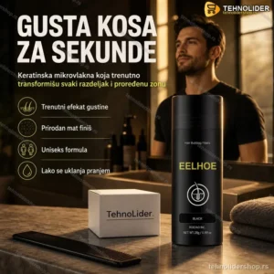 Puder za Gušću Kosu sa Keratinskim Mikrovlaknima – Crna i Tamno Braon