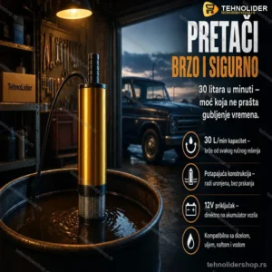 Pumpa za Pretakanje Tečnosti – Potapajuća, 30 l/min (Gorivo, Ulje, Nafta)