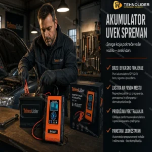 Punjač i održavač akumulatora 12V/24v sa 7 programa punenja
