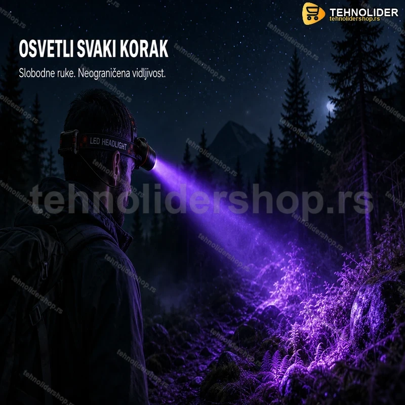 punjiva-naglavna-lampa-uv-svetlo-tehnolidershop Punjiva Naglavna Lampa Sa UV Svetlom, Zumom i IPX68 Zaštitom