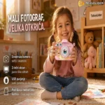 Puž dečiji digitalni fotoaparat – roze kamera za male fotografe