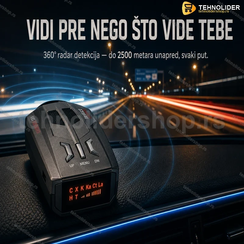 radar-detektor-za-auto-v9-360-stepeni-tehnolidershop Radar Detektor za Auto V9 – 360° Detekcija Radara i Kamera sa LED Ekranom