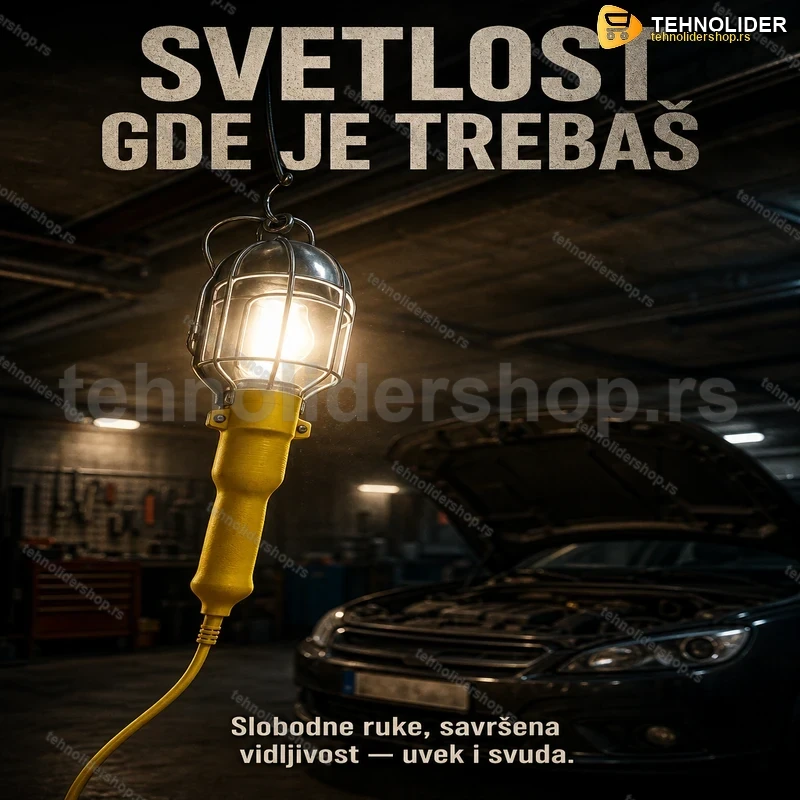 radna-lampa-na-kuku-e27-tehnolidershop Radna LED Lampa na Kuku E27 – Prenosiva Lampa za Garažu i Radionicu