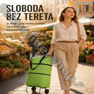 Rasklopivi ceger sa točkićima — Sklopiva torba na točkićima za pijac i kupovinu