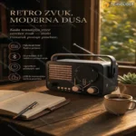 Retro radio Bluetooth zvučnik sa satom