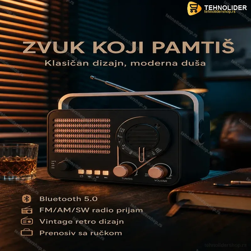 Retro radio Bluetooth zvučnik Retro radio Bluetooth zvučnik