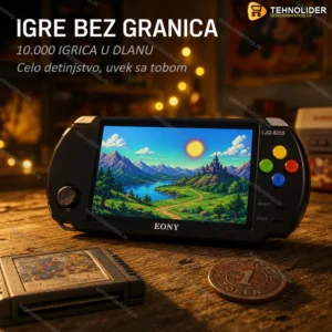 Retro Ručna Konzola LJQ-8255 sa 10.000+ Igrica | 5.1 inč LCD ekran