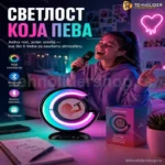 Pametna RGB Lampa sa Bluetooth Zvučnikom, Mikrofonom i Punjačem – IS-110