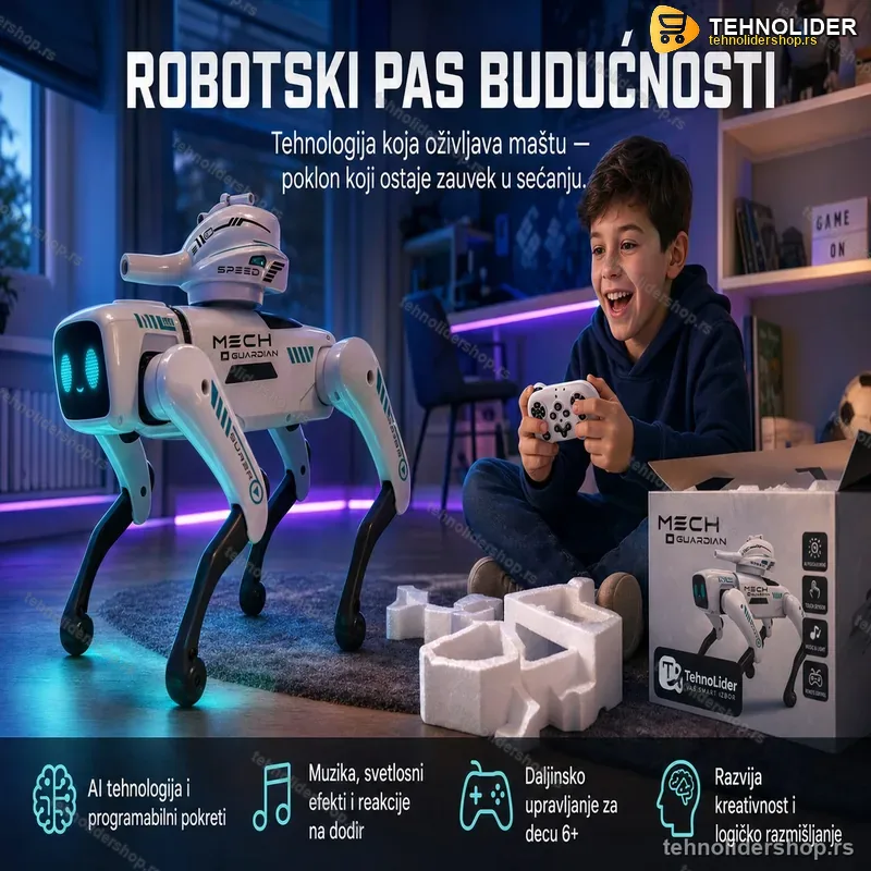 Interaktivni Robotski Pas na Daljinsko Upravljanje – RC Igračka za Decu 6+ Interaktivni Robotski Pas na Daljinsko Upravljanje – RC Igračka za Decu 6+