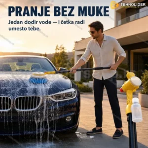 Rotirajuća četka za pranje auta sa rezervoarom za deterdžent — automatska rotacija na pritisak vode