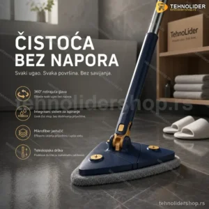 Rotirajući Mop Brisko 360° – Teleskopski Džoger sa Mikrofiber Krpom