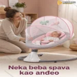 Roza električna njihalica za bebe sa Bluetoothom