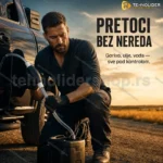 Ručna pumpa sa crevom za pretakanje tečnosti — gorivo, ulje, voda