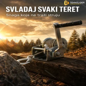 Ručno Vitlo sa Sajlom Čekrk 800lb / 365kg – Sigurno Podizanje i Povlačenje Tereta