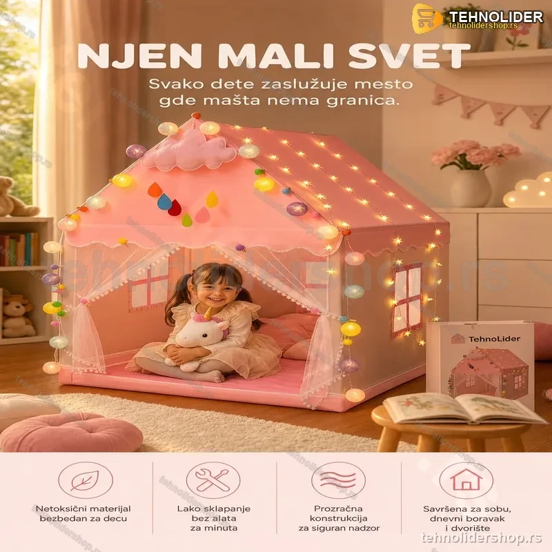 Šator/Kućica za decu – Roze Šator/Kućica za decu – Roze