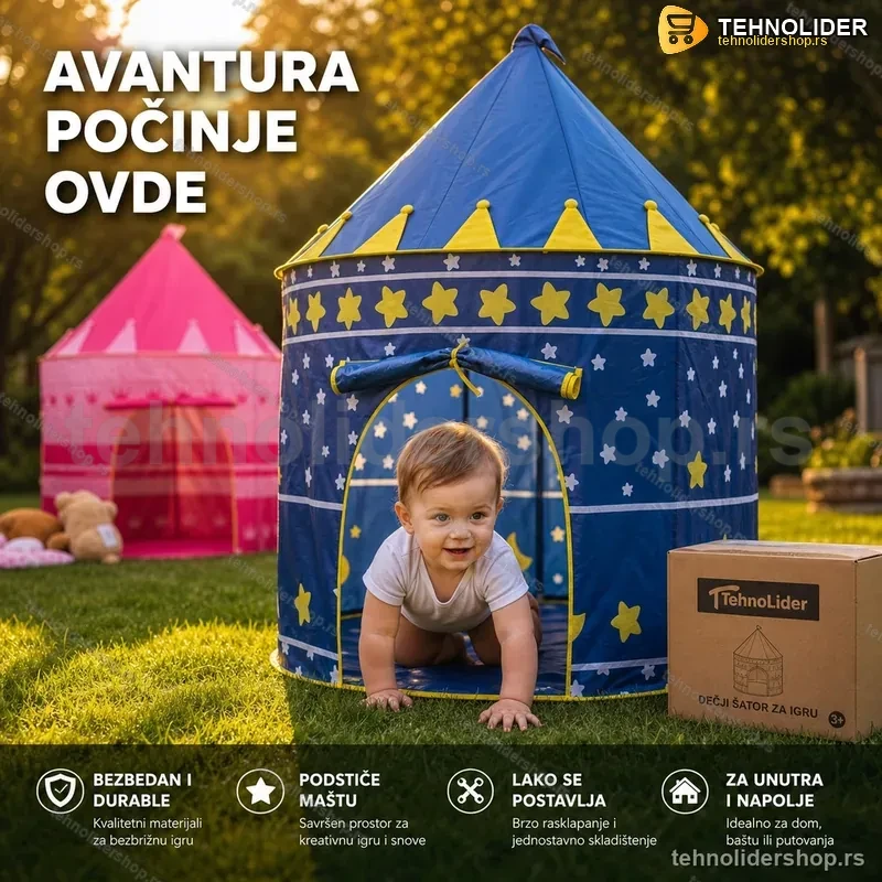 Šator za decu – Plavi/Crveni Šator za decu – Plavi/Crveni