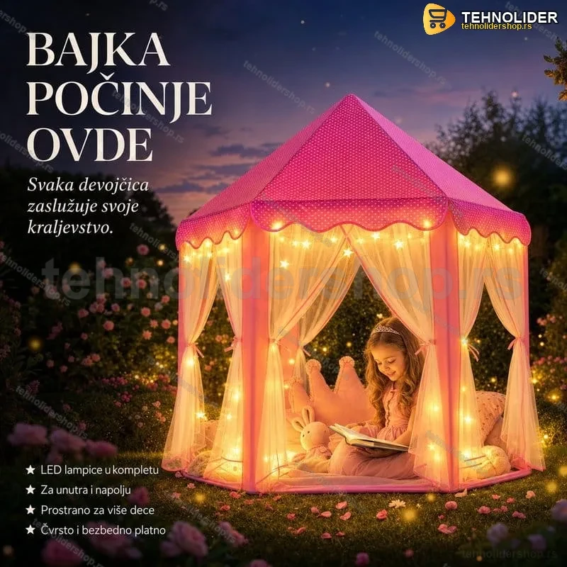 Šator zamak za princeze+ poklon lampice Šator zamak za princeze+ poklon lampice