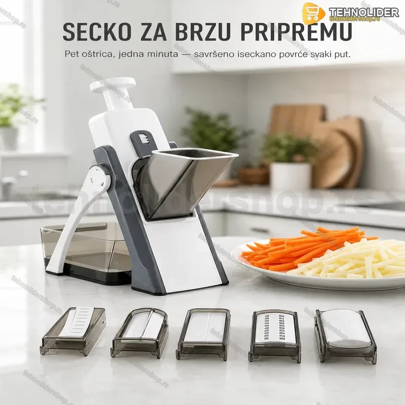 Secko za Povrće i Voće sa 5 Zamenljivih Oštrica Secko za Povrće i Voće sa 5 Zamenljivih Oštrica