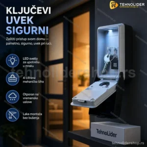 LED KeySafe Box – Zidni Sef za Ključeve sa Šifrom i LED Svetlom