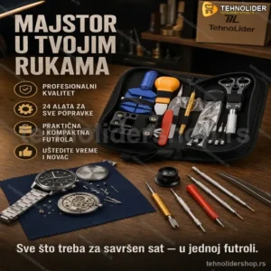 Profesionalni Set Alata za Popravku Satova – 24 Komada u Futroli
