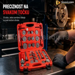 Set Alata za Vraćanje Kočionih Cilindara – 35 Komada, Levo i Desno