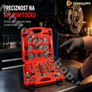 Set Alata za Vraćanje Kočionih Cilindara – 35 Komada, Levo i Desno