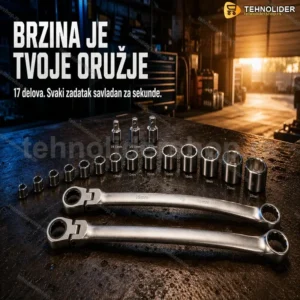 Set Brzih Ključeva sa Adapterima – 17 Delova za Brz i Precizan Rad