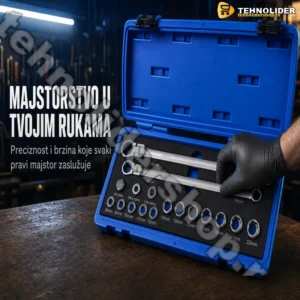 Set Brzih Ključeva sa Adapterima – 17 Delova za Profesionalnu Upotrebu