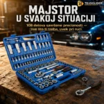 Set Gedora i Nastavaka 108 Delova – Profesionalni Alat u Koferu