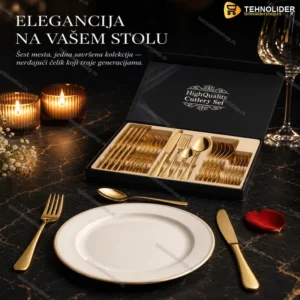 Premium Set Pribora za Jelo 24 Dela – Nerđajući Čelik za 6 Osoba