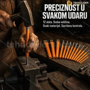 Profesionalni Set Probijača i Izbijača 12 Komada – Različite Veličine