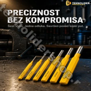 Profesionalni Set Probijača i Izbijača od Hromiranog Čelika – 6 Komada