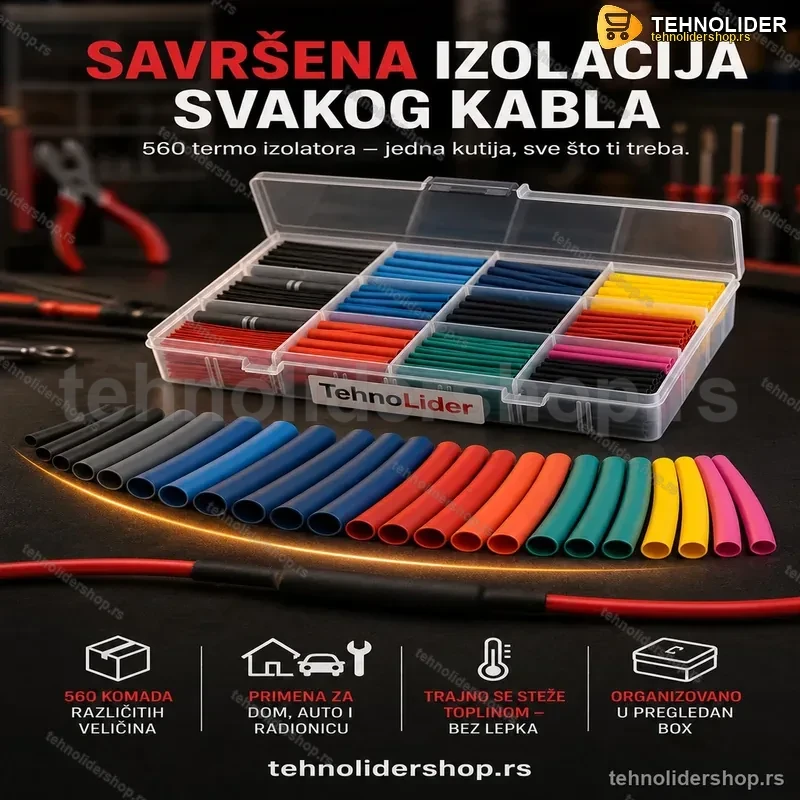 Set Termo Izolatora za Kablove – 560 Komada, Različite Veličine Set Termo Izolatora za Kablove – 560 Komada, Različite Veličine