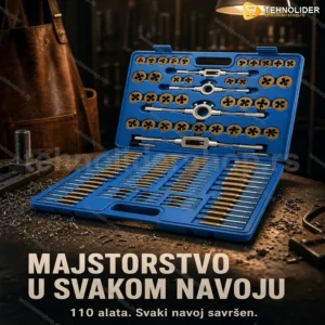 Set Ureznica i Nareznica 110 Delova u Metalnom Koferu — M2 do M18