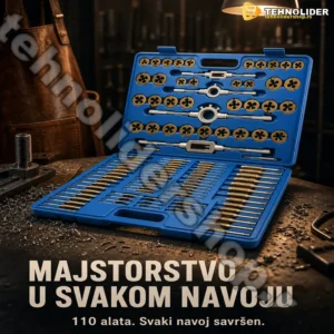 Set Ureznica i Nareznica 110 Delova u Metalnom Koferu — M2 do M18